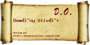 Demény Olivér névjegykártya