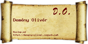 Demény Olivér névjegykártya
